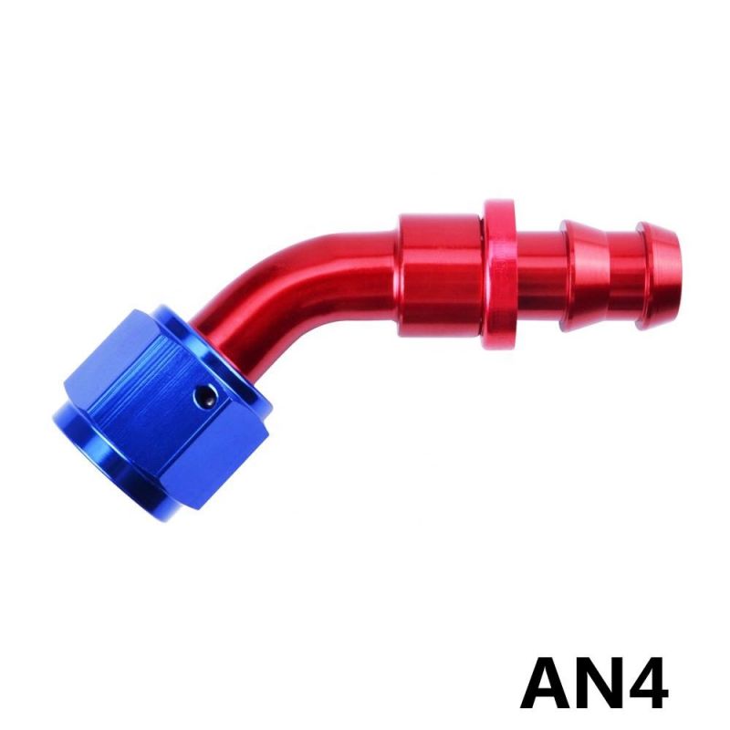 45 Degree Push Lock Hose Ends for Oil/Fuel/Air/Gas Line