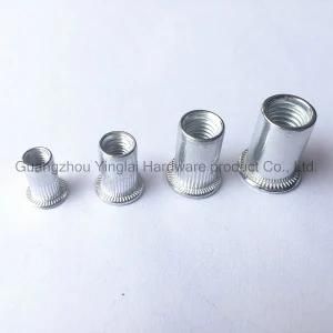 Aluminium Flat Head Round Body Plain Rivet Nuts 8-32, 10-32, 10-24, 1/4-20, 5/16, 3/8