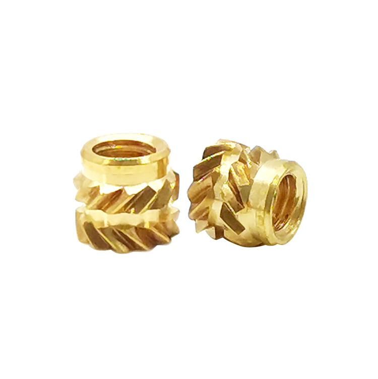 Custom Precision CNC Machining Service Turning M12 Brass Knurling Thread Insert Nuts in Competitive Price