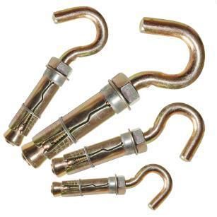 Carbon Steel Yellow Color 3PCS Fix Bolt with Hook Rawl Bolt M6 M8 M10 M12 M16 M20
