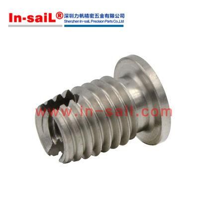 Steel Self Tapping Threaded Insert with Flange and Cutting Groove