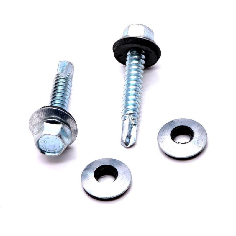 Galvanized Hex Head Self-Drilling Screws with Rubber Washer