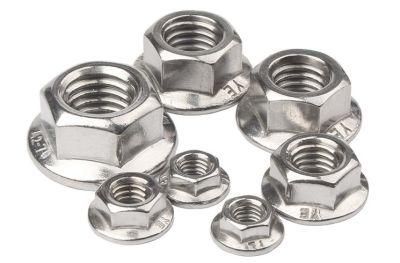 DIN6923 Hex Flange Nut Serrated Stain Steel / Carbon Steel Zinc Plated Galvanized