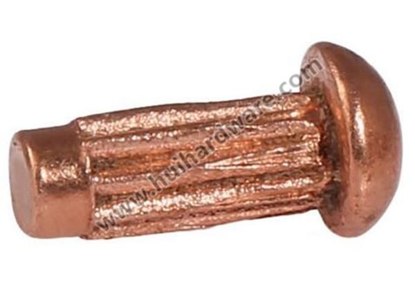 High Quality Round Head Copper Solid Rivets with Knurlling