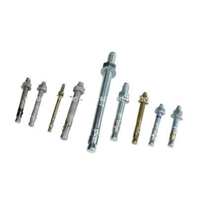 Expansion Yellow Zinc Anchor Bolt with Hex Nut Washer Factory