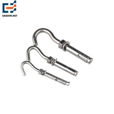 8X10X60mm Metal Sleeve Shield Anchor Expansion Closed Hook Eye Bolt J Hook Hang Bolt