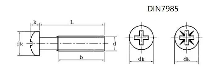 Brass Pan Round Phillips Head Machine Screws DIN7985