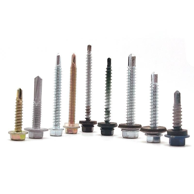 Zinc Plated Hex Flange Head Self-Drilling Screw with EPDM Washer