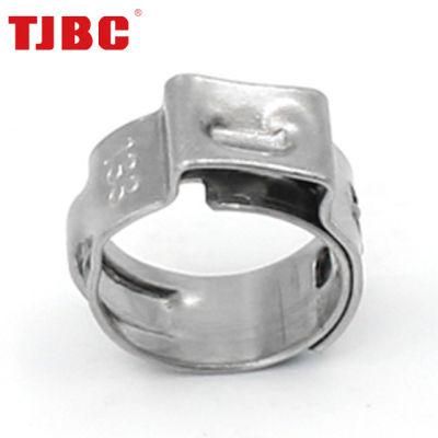 304ss Stainless Steel Pipe Tubing Clamp Single Ear Round Ring Safety Stepless Hydraulic Air Hose Clamp, Spring Hose Clips, 20.3-23.5mm