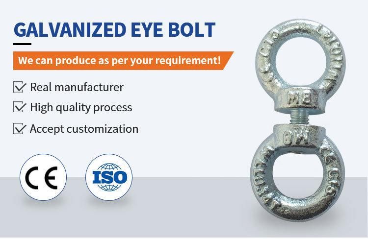 M3 M6 M12 M20 DIN580 Lifting Carbon Steel Eye Bolt Lifting Swivel