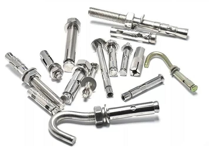 Stainless Steel Carbon Steel Drop in Expansion Bolt with Nut Wedge Anchor Stud Head Screw Throught Anchor
