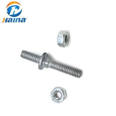 Non-Standard Dacromet Double Head Bolts with Hexagon Nuts for Cables