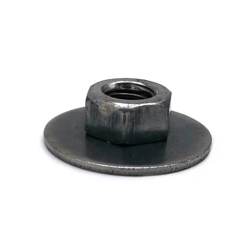 Black Oxied M10 Hex Weld Nuts with Large Flat Washer