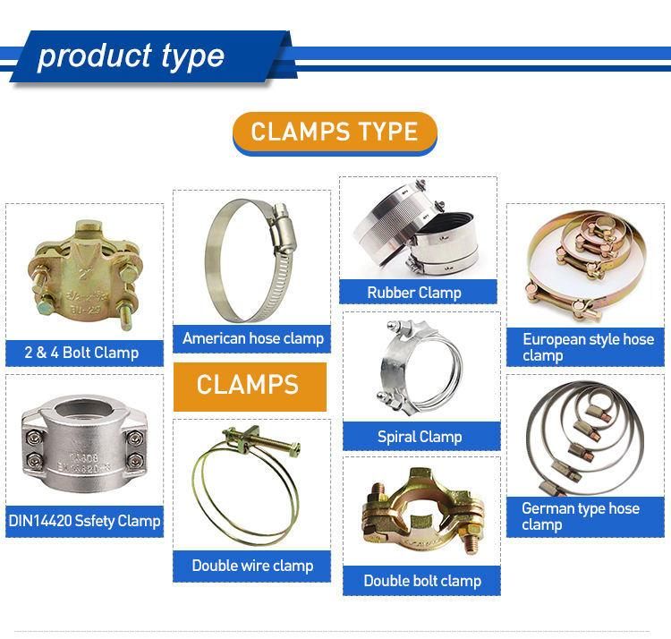 German Quick Release 304 316 Stainless Steel Pipe Clamp British Automotive Hose Clamps American Spring Hose Clamp