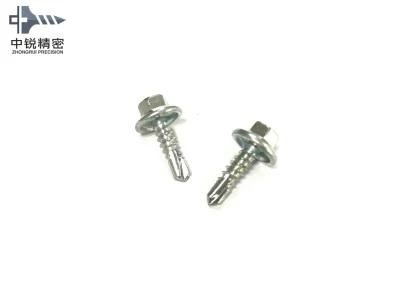 DIN7504K 5.5X32mm Hex Head with EPDM Washer Bright Zinc Plated Self-Drilling Screws