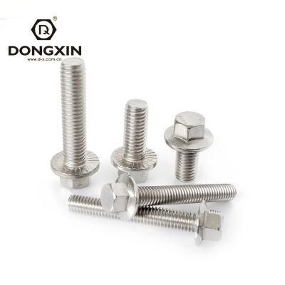 China Supplier Stainless Steel 304 316 DIN6921 Flange Bolt Hex Serrated Flange Bolt