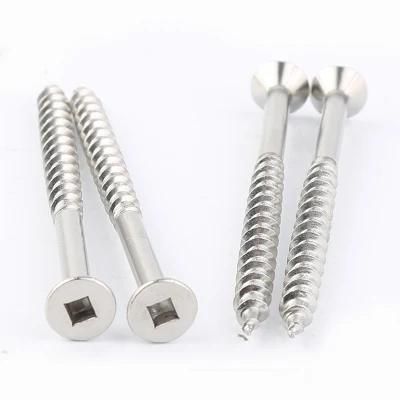 Stainless Steel Square Drive Countersunk Flat Head Wood Screw Self-Tapping Screw