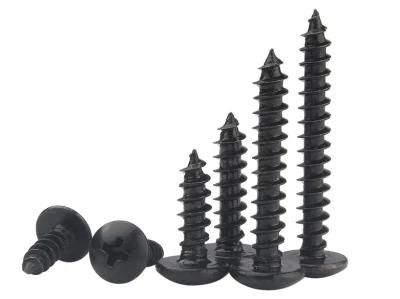 M6-M8 Iron Blackened Cross Large Flat Head Self Tapping Screw Pan Head Self Tapping Screw Round Head Electronic Umbrella Head Wood Screw