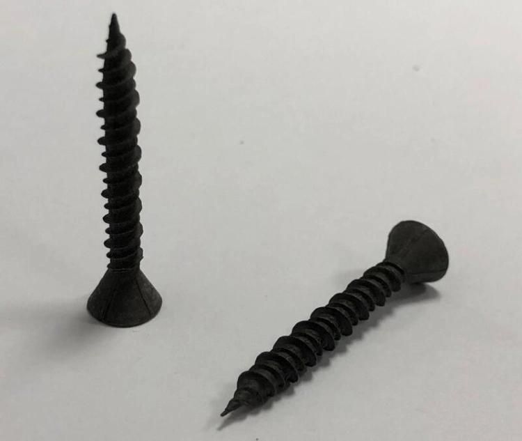 Phil & Square Flat Head Particle Board Screw with Nibs Black Phosphated