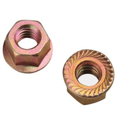 Good Quality Carbon Steel Yellow Zinc Plated Hex Flange Nuts