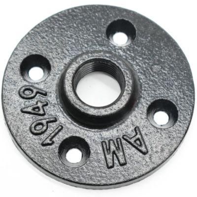 Malleable Cast Iron Black Floor Flange 3 Hole Flange DN15 1/2&quot; BSPT Thread