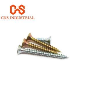 Yellow White Zinc Pozi Double Counter Sunk Head DIN7505 Harden Furniture Chipboard Screw