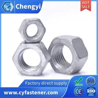 High Strength ISO 4032 A194 ANSI/ASME B 18.2.2 Grade 8.8 10.9 DIN934 Hot DIP Galvanized Hex Nut