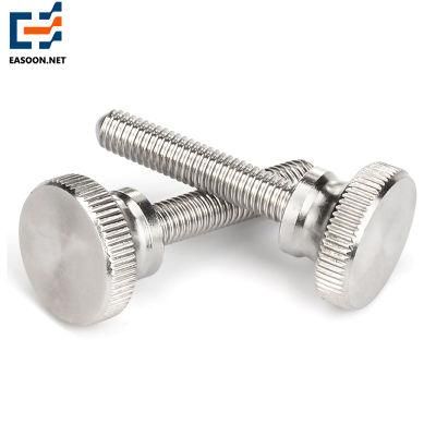 Stainless Steel Thumb Screw, Plain Finish, Knurled Head, Oversized Head, Right Hand Threads Hand Screw Metric Thumb Wave Plate Flat Head Screw