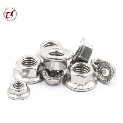 Stainless Steel 304 A2-70 Hexagonal Flange Serrated Nut
