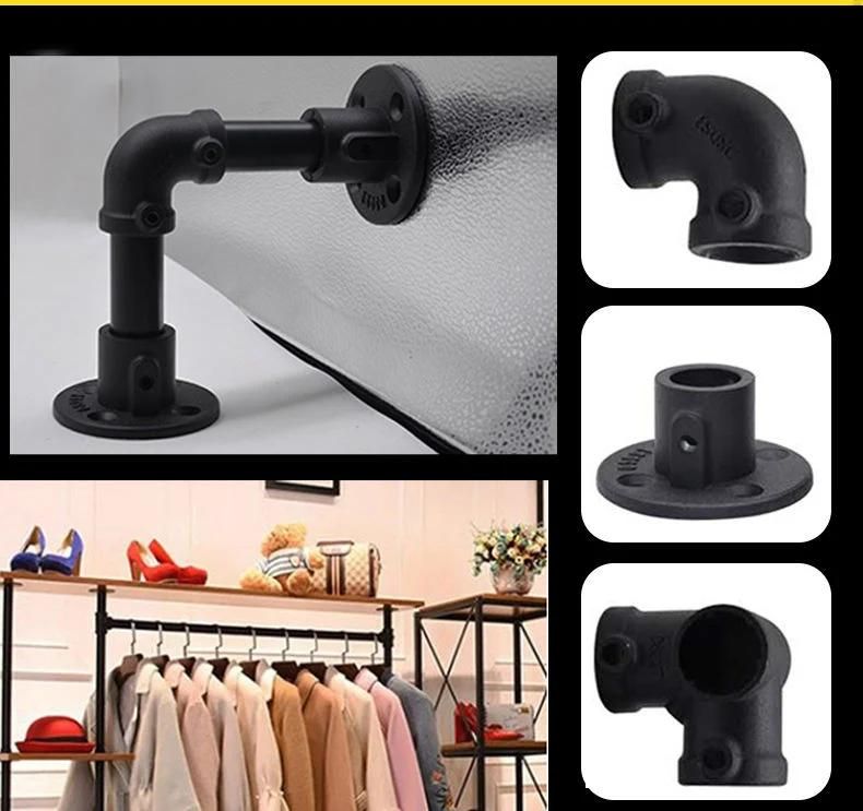 Key Fittings Black Aluminum Pipe Clamp Fittings Key Clamp 90 Degree Elbow with Screw