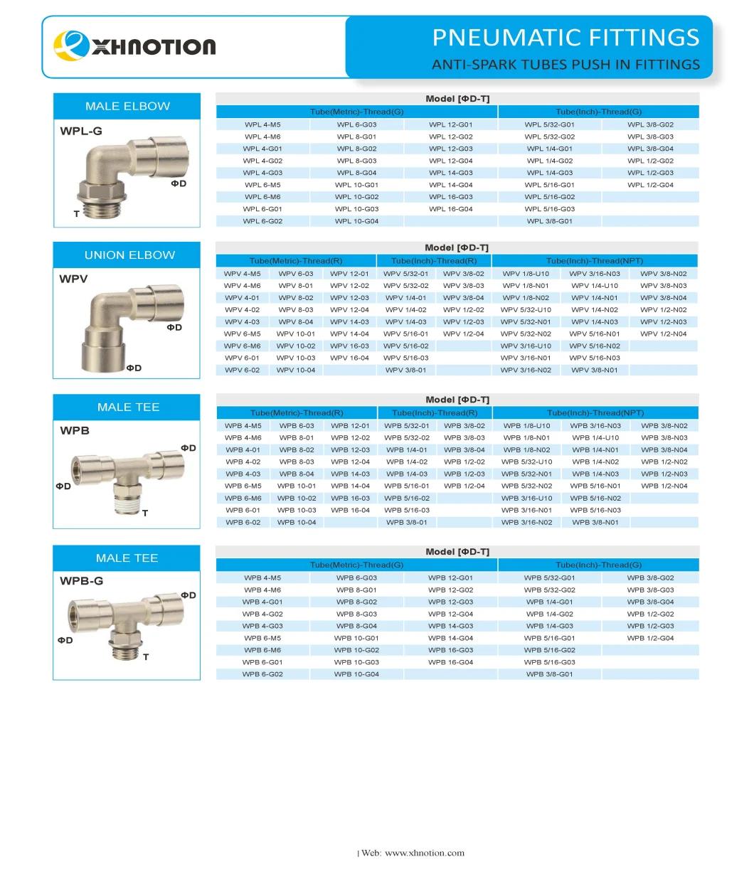 Anti-Spark Push in Fittings Flame Resistance Automotive Union Bulkhead