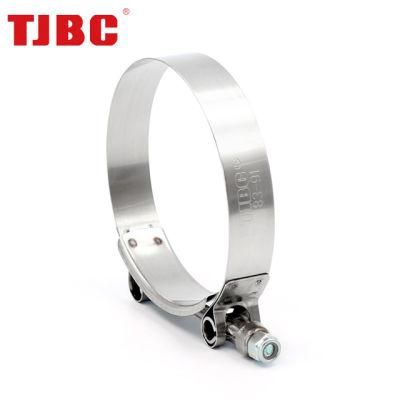 19mm Bandwidth Zinc Palted Steel T Bolt and Nut Adjustable Heavy Duty Hose Clamp for Automotive, 70-78mm