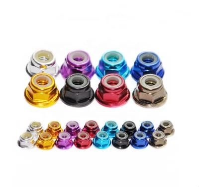 Aluminum Flange Nylon Insert Lock Nut M2 M3 M4 M5 M6 Anodized Multi-Color Colourful Nuts