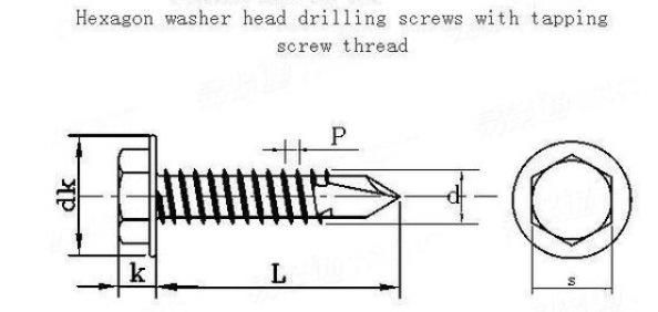 High Quality Galvanized Hex Flange Self Drilling Roofing Screw with Washer Rubber