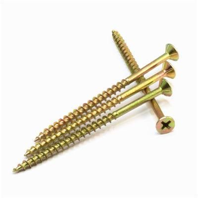 High Quality Yellow Zinc Counter Sunk Head Furniture Fittings Chipboard Screw
