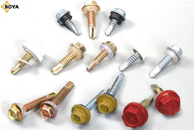 Yellow Zinc Plated Hex Flange Head Self Drilling Screws
