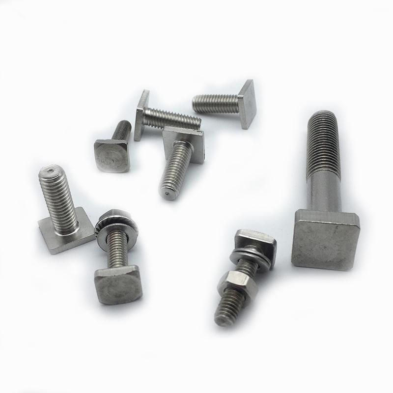 DIN 21346 Grade A2 A4 Stainless Steel M16, M20, M24, M30 Square Thread Bolt Flat Square Head Bolt