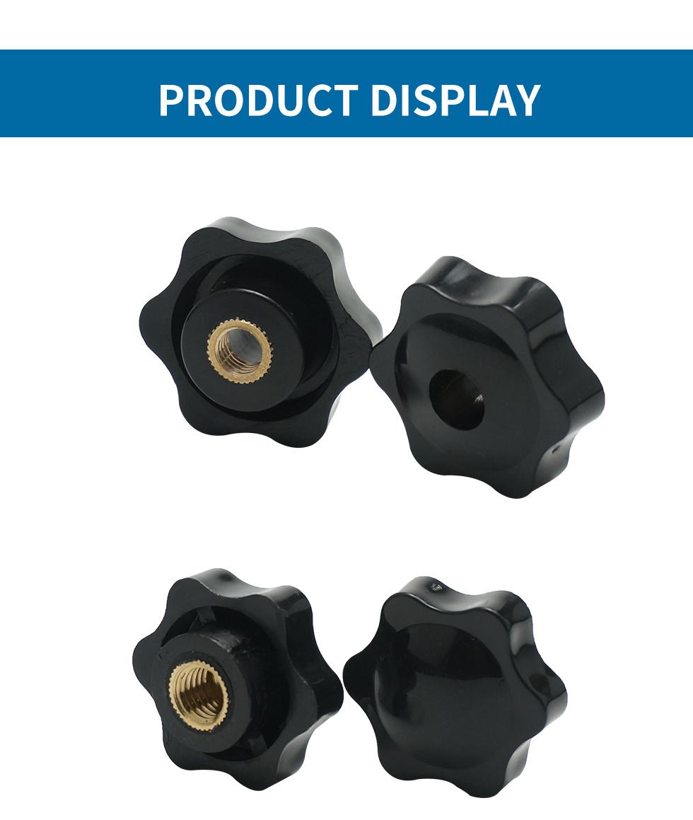 M5 M6 M8 M10 Hand Tighten Nuts Handle Threaded Star Mechanical Black Thumb Nuts Clamping Knob Manual Nut