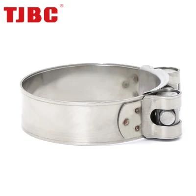201-213mm Stainless Steel Heavy Duty Tube Clamp, T-Bolt Hose Clamp with Single Bolt, Ear Clamp Pipe Clamp Hose Clamp Clips