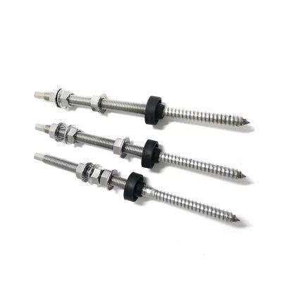 Ss 304 Stainless Steel M10X200 Solar Double Head Hanger Bolt with Nuts and Washers for Solar Mounting