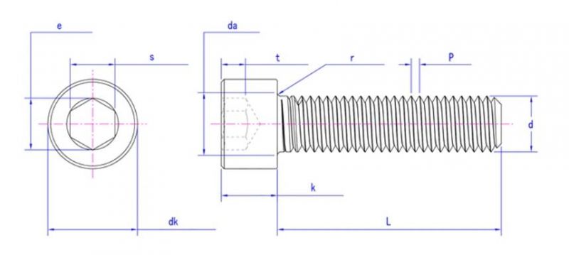 DIN912 M48 M7 for Brake Disk M6X30 Hex Allen Bolt