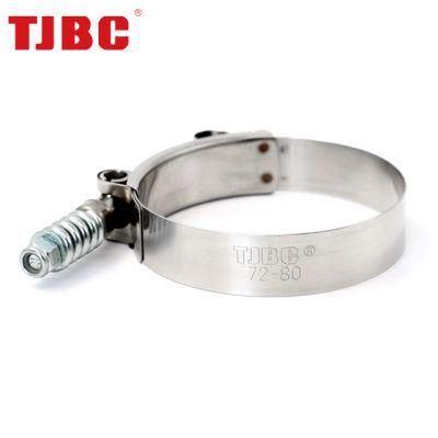 High Pressure Spring Loaded Stainless Steel Constant Tension T-Bolt Clamp for Turbo Automotive, Control Area 111-119mm