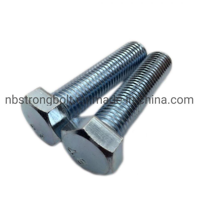 DIN933 Hex Bolt Cl. 4.8 with White Zinc Plated Cr3+ M20X80