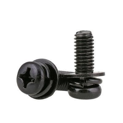 Pan Head Phillips Steel Black Combination Sems Screw with Washer
