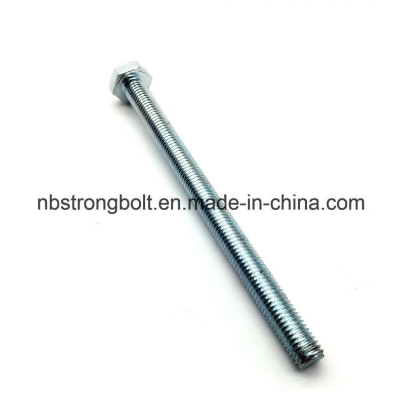 DIN933 Hex Bolt Gr. 8.8 with White Zinc Plated Cr3+ M8X70