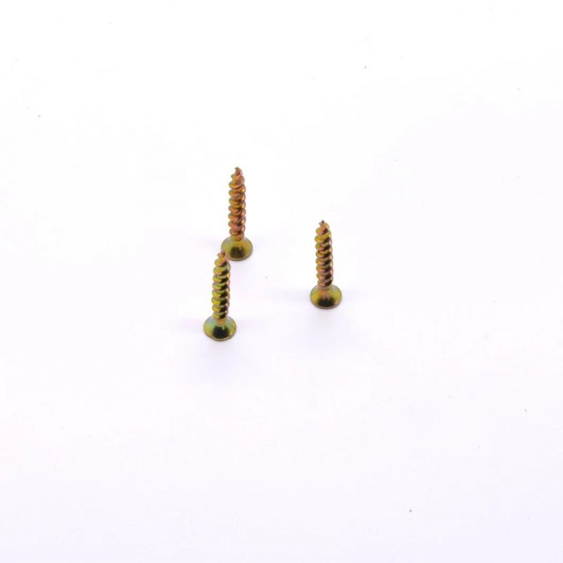 Zambia Market/Hot Sale Carbon Steel Chipboard Nail Yellow Zp Ecological Plate Nail Self Tapping Screw Factory Supply