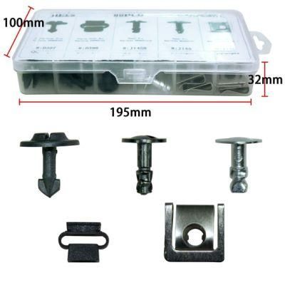 60PCS 5 Kinds Car Clip Kit Plastic Retainer Car Trim Clip Assortment 240PCS Push Type Clip Plastic Box