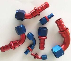 Vmt Aluminum An10 An20 180 Degree Push on Hose End Fitting Adapter