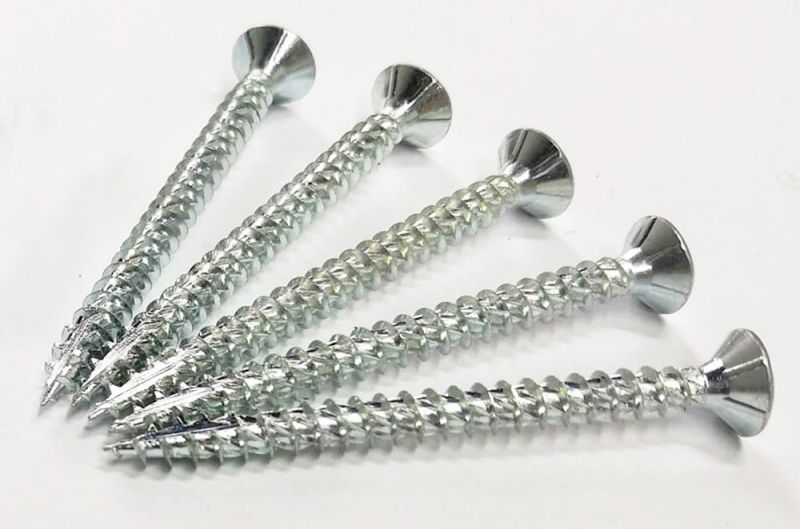 Zinc Plating Rifled Shank Double Countersunk Head Turbo Wood Screw/Tornillos
