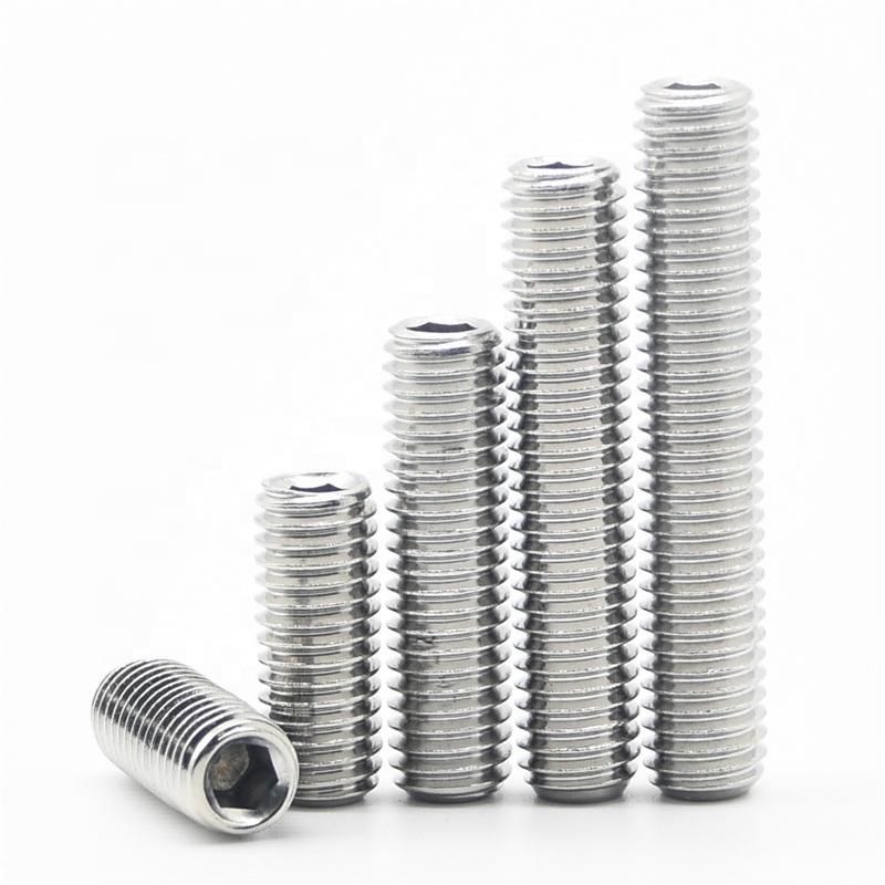 High Quality A2-70 A2-80 A4-70 A4-80 Inner Hexagon Socket Set Screws with Flat Point Grub Screw